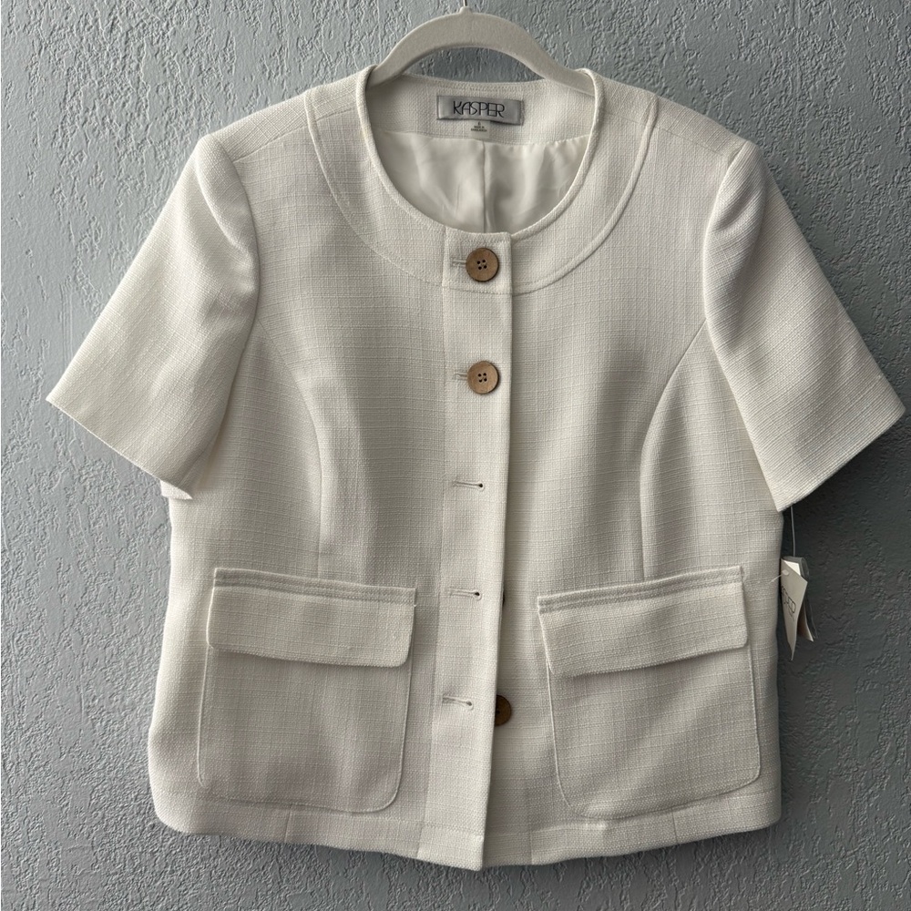 Kasper Women's Ivory Short Sleeve Blazer